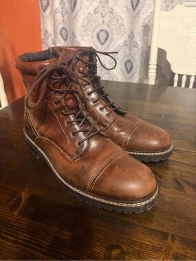 Targus Men's Brown Leather Lace-Up Boots